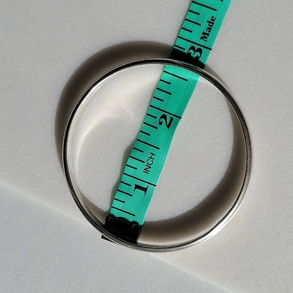 Heavy Solid Polished Sterling Silver Bangle - image 2